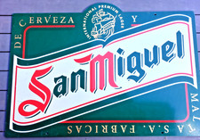 Plaque émaillée publicitaire ancienne BIERE SAN MIGUEL - ESPAGNE -.Double face -