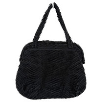 Vintage LUMURED CORDE-BEAD 1950-60's Black Caviar Beaded Evening Handbag 24.99