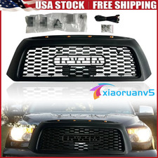 Front Bumper Grille For 2007-2009 Tundra W 4 Lights Matte Black Honeycomb Grill Front Bumper Grille For 2007-2009 Tundra W 4 Lights Matte Black Honeycomb Grill
