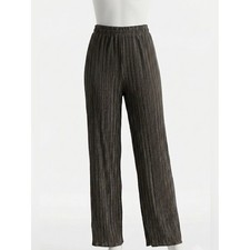 Women's Gray Pleated Wide-Leg Pants