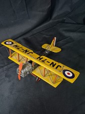 Tinplate Biplane Airplane Model Vintage Style Metal Plane Collectible Display 
