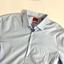 Hugo Boss Red Label Men's Blue  Easy Iron Sharp Fit Dress Shirt 17 1/2 Long NWOT