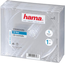 Image of Hama Jewel CD Disc Cases (Pack of 5) | Protective CD/DVD Cases | Transparent