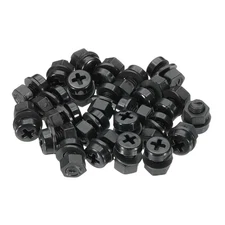 M5x8mm Black Nylon Bolts Plastic Nuts Full Thread Head Screws, 24 Sets