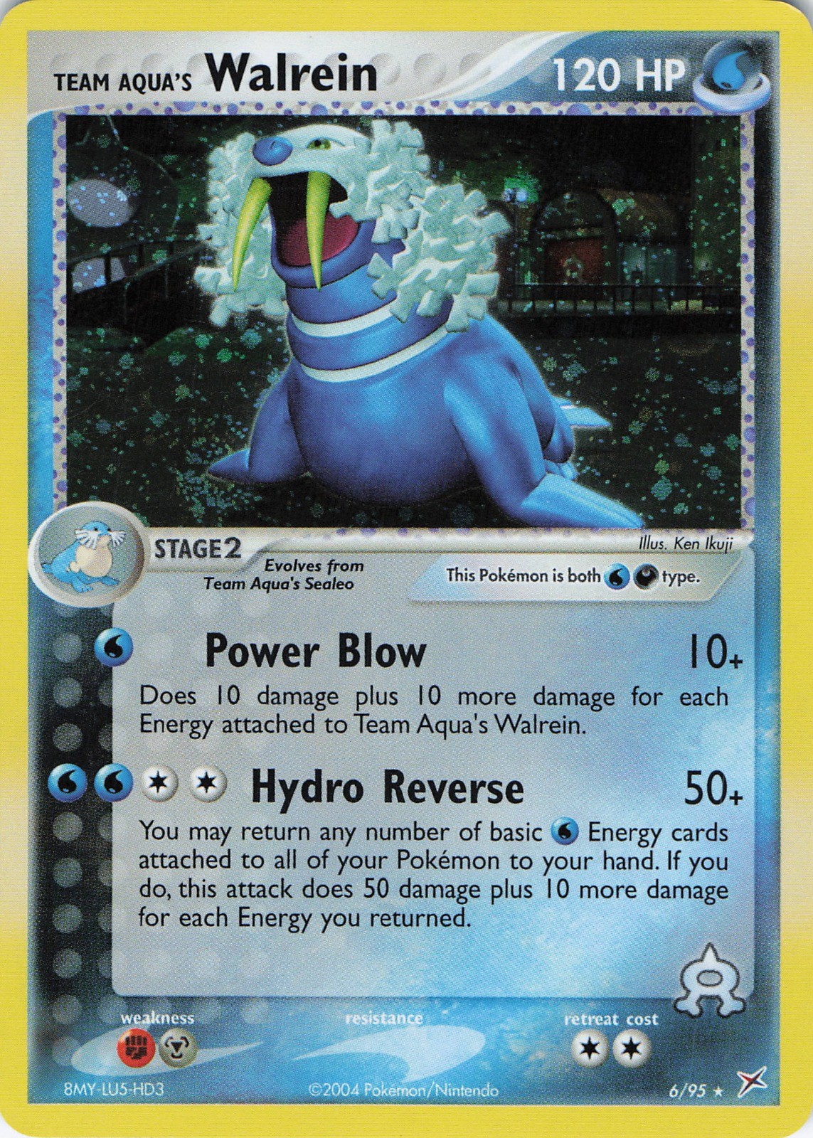 Team Aqua's Walrein Holo Rare Team Magma vs Team Aqua 6/95 NM