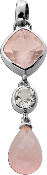 Rosenquarz AnhäNger Silber 925 Nat. Rosa Rosenquarz WeißEr Topas-image