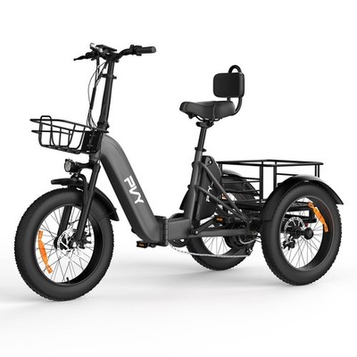 PVY F20 20 Zoll Elektro Dreirad 3 Rad 1000W Klapprad 48V21AH E-Bike mit Korb
