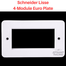 SCHNEIDER Lisse 2-Gang 4-Module Euro Plate White Moulded GGBL8080 - BRAND NEW!