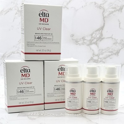 EltaMD Skincare UV Clear SPF 46 Face Sunscreen 0.5 Oz Travel 3 Pack EXP 04/2026