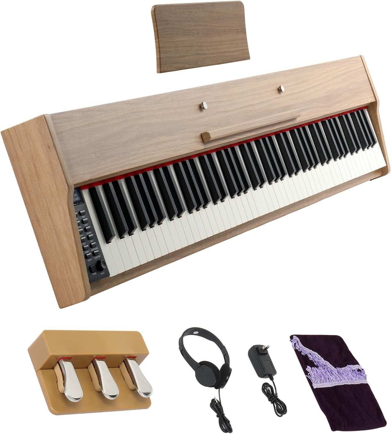 Digital Piano Keyboard,Portable 88 Keys Semi-Weighted Electric Piano with Three
