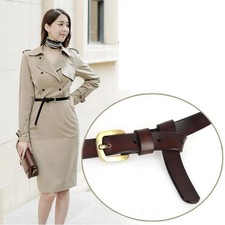 Leather Waist Belt Genuine Cowhide 1.8cm Women's Jeans Skirt Pin Buckle Belts