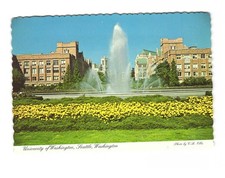 University of Washington in Seattle WA VTG postcard UNP Drumheller Fountain