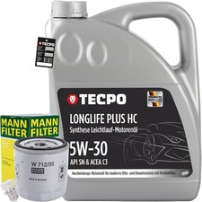 MANN-FILTER ÖLFILTER + 5L TECPO 5W-30 LONGLIFE MOTORÖL 504.00 507.00 TFSI TSI ÖL