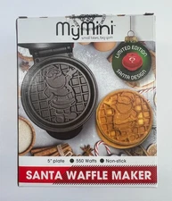 Nostalgia My Mini Santa Waffle Maker Non Stick Easy Clean - Free Shipping  X9