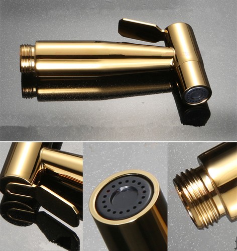 Luxury Titanium Gold Handheld Bidet Sprayer Stainless Steel Hose Holder Set & - Picture 3 of 12