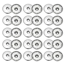 50 Sets Sew-on Snap Buttons, 25mm Metal Press Studs Buttons(Silver Tone)
