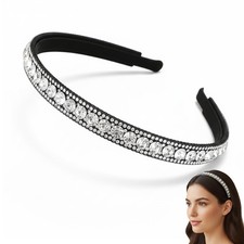 Silver Rhinestone Headband Elegant Hair Accessory For Party Wedding Prom
