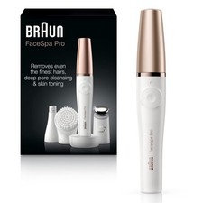 Braun Facespa Pro Facial Epilator White 3-in-1 Hair Removal Cleansing Toning Kit