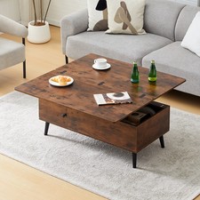 2-in-1 Coffee Table With Storage Lift Top Up Drawer Wooden Living Room Furniture