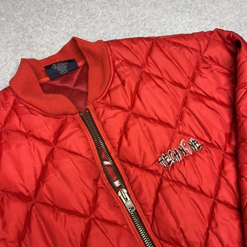 Rare Vintage Tech Nine Jacket Mens XL Quilted N9NE Strange Music Hiphop Red image 4