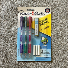 Paper Mate Clearpoint 2 0.7mm Mechanical Pencils, Jumbo Erasers, 7 Pack