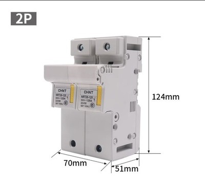 1 PCS New CHINT Fuse Base Without Fuses NRT28-125 2P 125A #zv