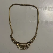 VTG Crown Trifari Alfred Philippe Cornet Crown  Navette Necklace