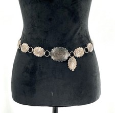 Vintage Navajo Sterling Silver Link Concho Belt Adjustable Length