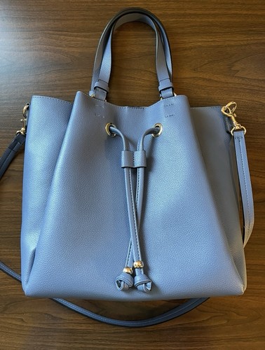 NEW H&M Faux Leather Vegan Leather Bucket Bag Satchel Crossbody Bag, Light Blue