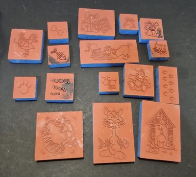 16x verschiedene Dod und Katze Gummi Tinte Stempel Konvolut Karten basteln Basteln etc