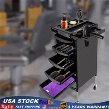 Rolling Barber Beauty Salon Cabinet 5-Drawer Trolley Stylist Station Equipment