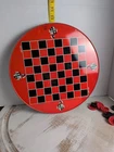 Vintage Ohio Art Chinese Checkers Board Tin 12.5” Includes Some Game Pieces