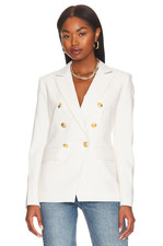 RAG BONE White Gold Button Double Breasted Preston Blazer Jacket 4 Twill Wool