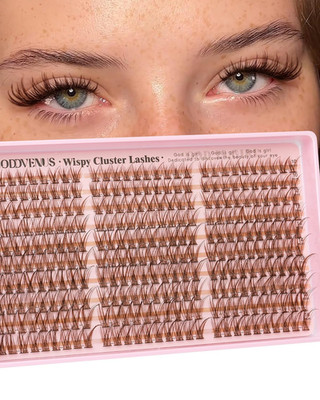 Brown Lash Clusters Natural for Soft Glam 300Pcs Wispy Lashes Cluster Eyelash Cl