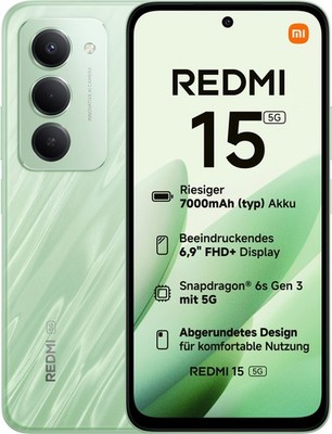 XIAOMI Redmi 15 5G 6,9 Zoll 256 GB 50 MP 8 GB RAM DualSIM Ripple Green B-WARE