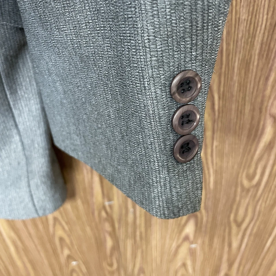 Traje De Colección Años 60 Hecho en EE. UU. 3 Piezas Para Hombre 36L 30x32 Gris Poliéster Sólido Foto 3 de 4