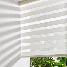 Persilux Cordless Zebra Blinds for Windows Free-Stop Window Shades (35" W X 47" 