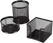 Pen Holder Desktop Pencil Organizer Metal Mesh Pen Cup Paper Clip Holder Memo