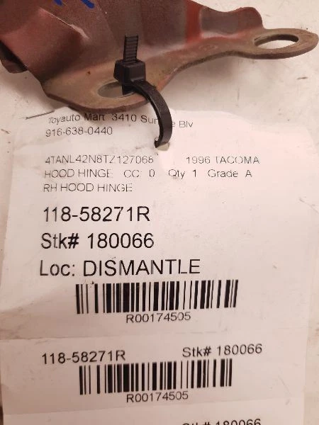Bisagra del capó derecho del pasajero para Toyota Tacoma 95-98 53410-35010 Foto 3 de 4