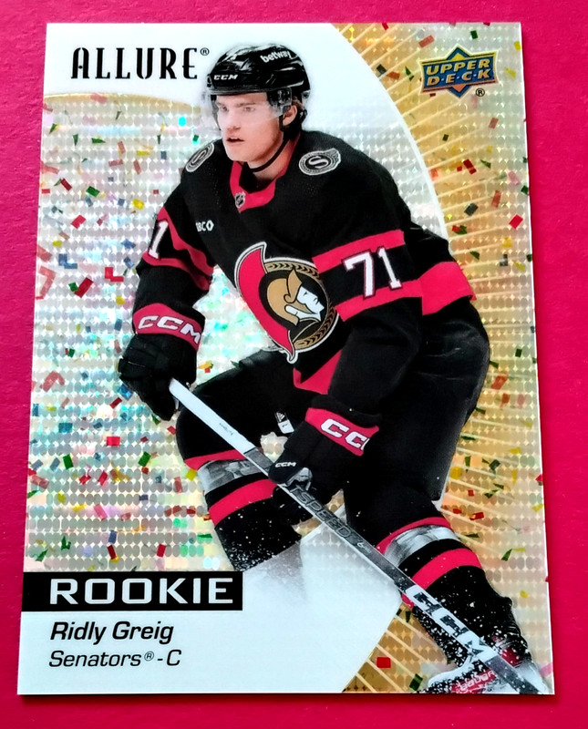 2023-24 RIDLY GREIG 180/199 Gold Glitter Bomb Rookie Ottawa Senators #141 Allure