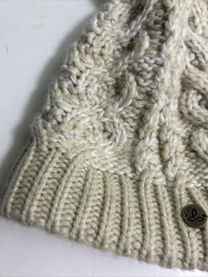Prana Felicity Gorro Pom Pom Tejido Talla Única Acrílico Poliéster Beige Foto 4 de 4