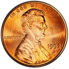 1992-D Lincoln Memorial Cent — photo from another recent sale