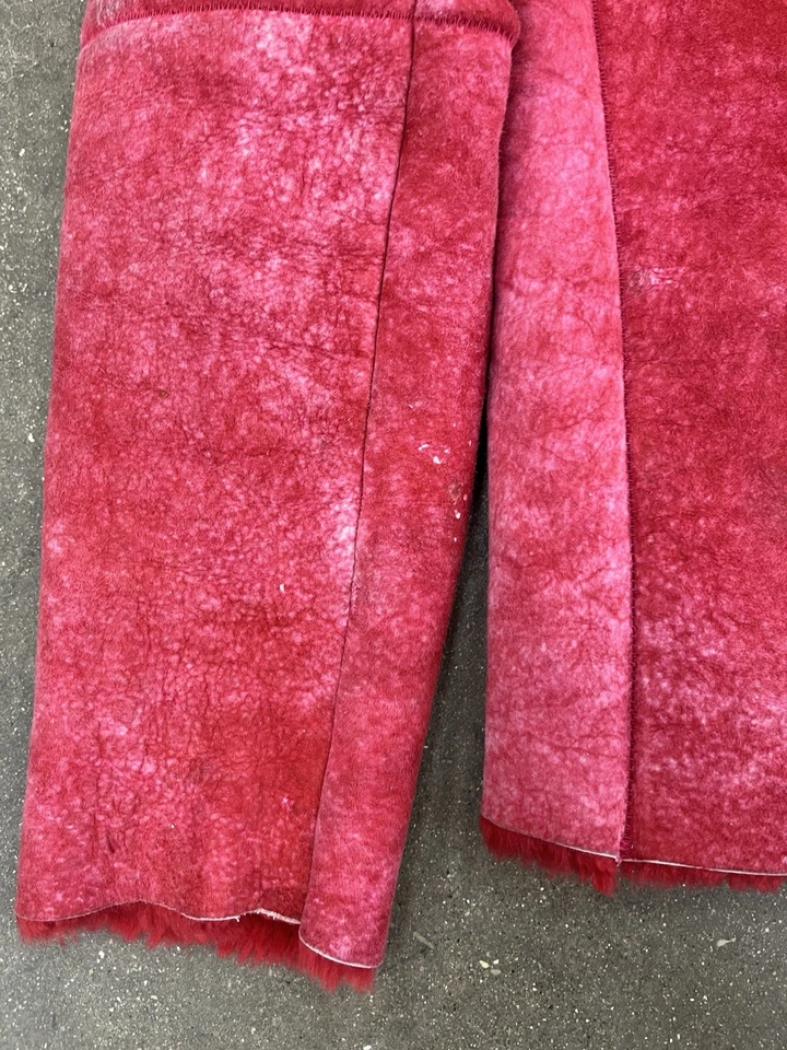 Chaqueta Vintage Byte Rojo Piel de Oveja Moto Cremallera Vera Pelle Talla 44 Foto 3 de 4