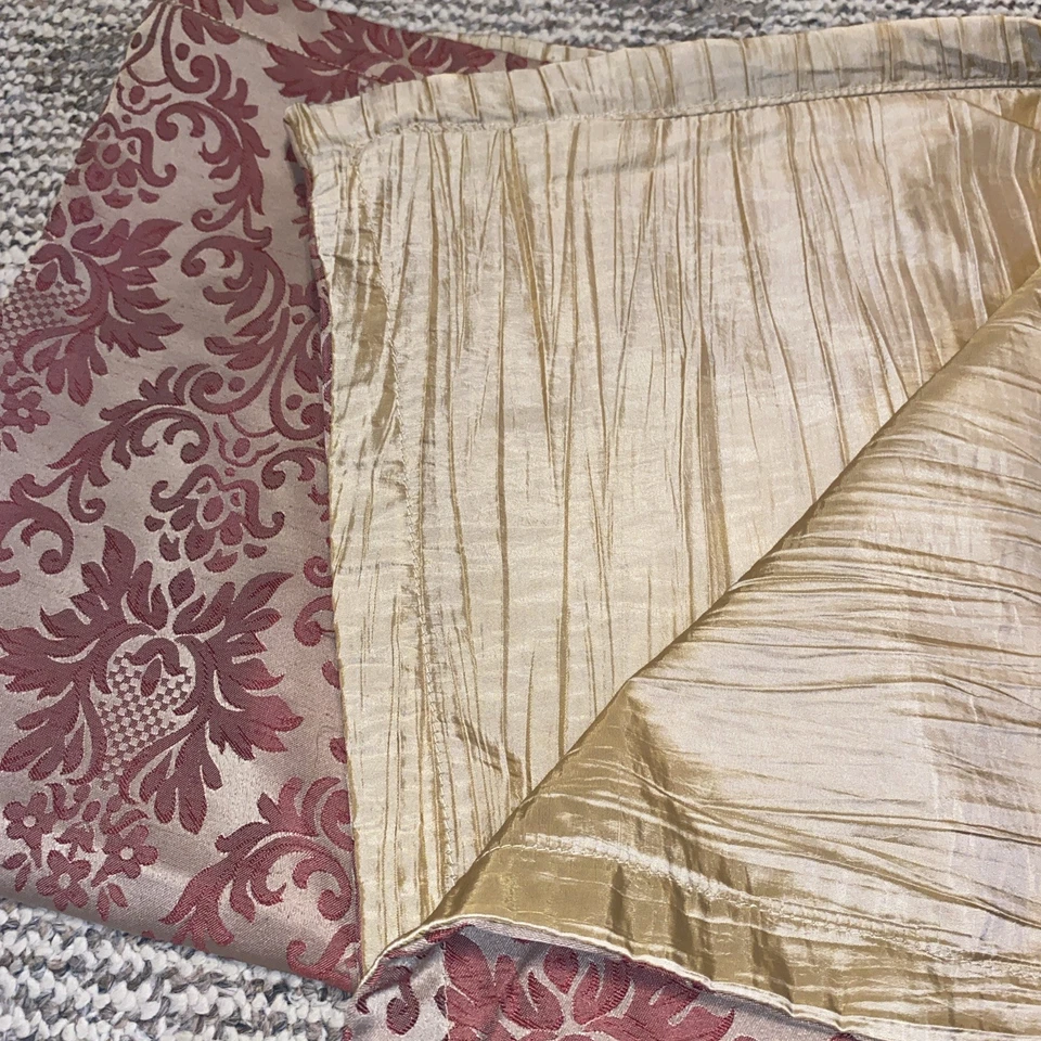 Red Antique Gold Damask Pillow Sham Set 26x26 Inches - Image 3 of 4