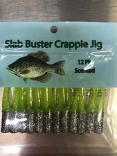 SB262 2" SLAB BUSTER SCENTED CRAPPIE JIG, DOUBLE SILVER RAINBOW/CHART SILVER