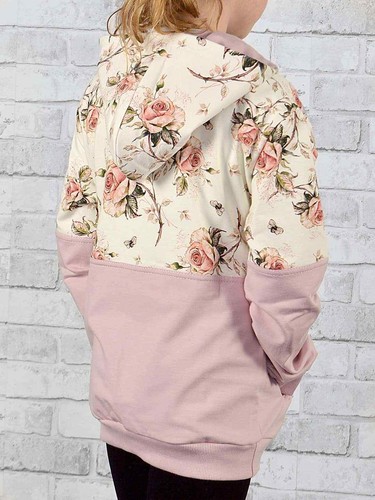 Girls Hooded Pullover Hoodie Sweater Long Sleeve Rose Pattern Children 30328 - Picture 42 of 42