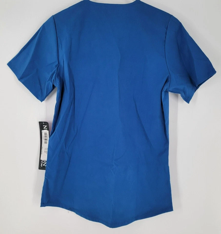 NU Dimension Stretch Scrub Top V-Neck Blue - Size XS - New With Tag - Image 2 of 4