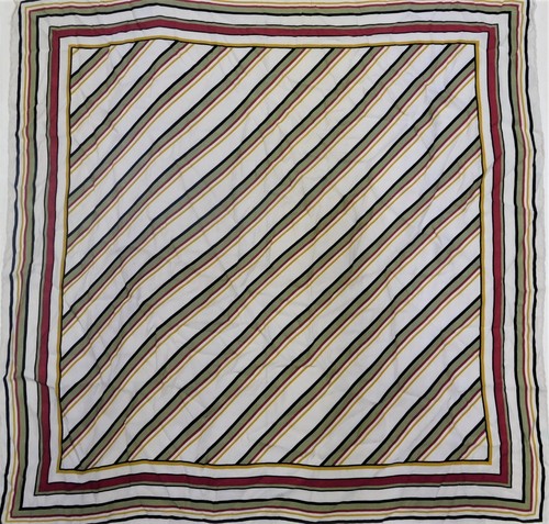 Foulard Vintage 100% Soie Pure - Motif Années 80 - Dimensions 84 X 86 Cm - Multicolore - Occasion Très Bon État