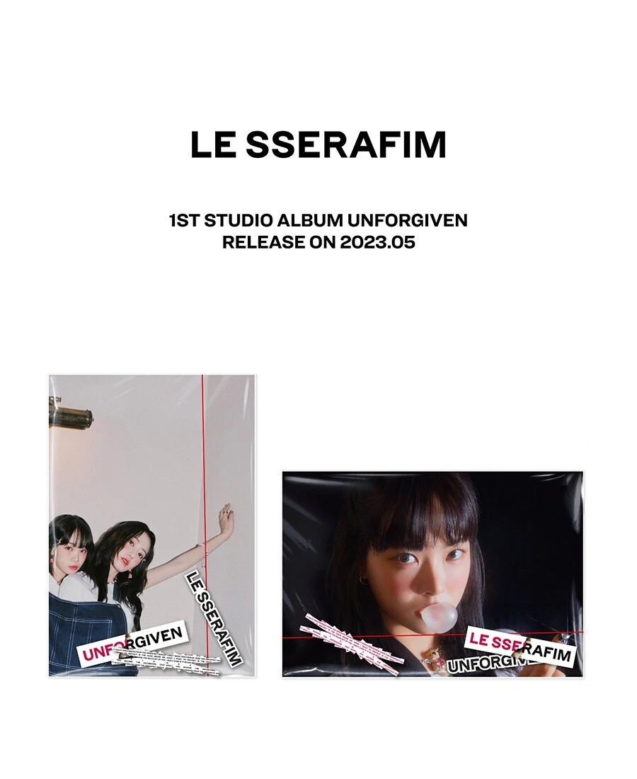 LE SSERAFIM UNFORGIVEN 1st Album WEVERSE 2 Ver SET/2QR Card+