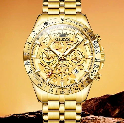 Waterproof Quartz Luminous OLEVS Business Luxury Men Watch Date Strap Gold Watch - Bild 8 von 25